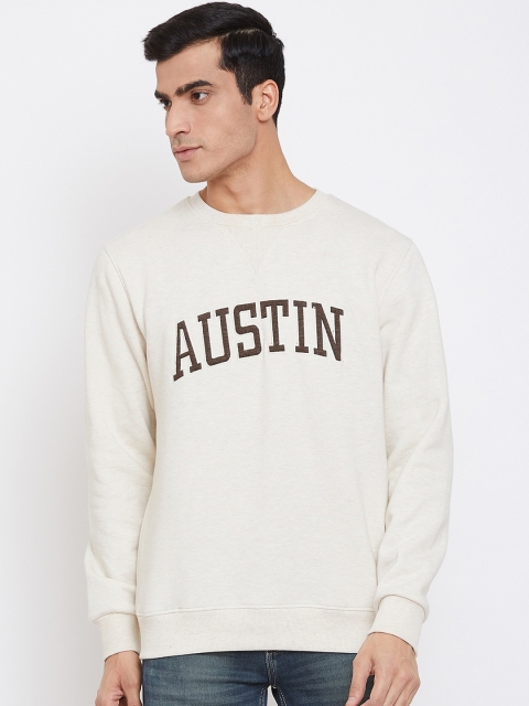 

Austin wood Men Cream-Coloured Printed Sweatshirt
