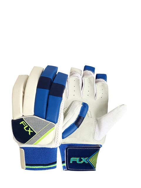 

FLX By Decathlon Kids White & Blue Printed GL100 Cricket Gloves