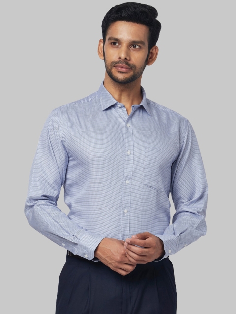 

Park Avenue Men Blue Regular Fit Self Design Formal Shirt