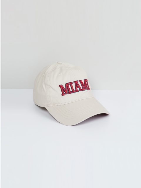 

max Women Beige Printed Baseball Cap