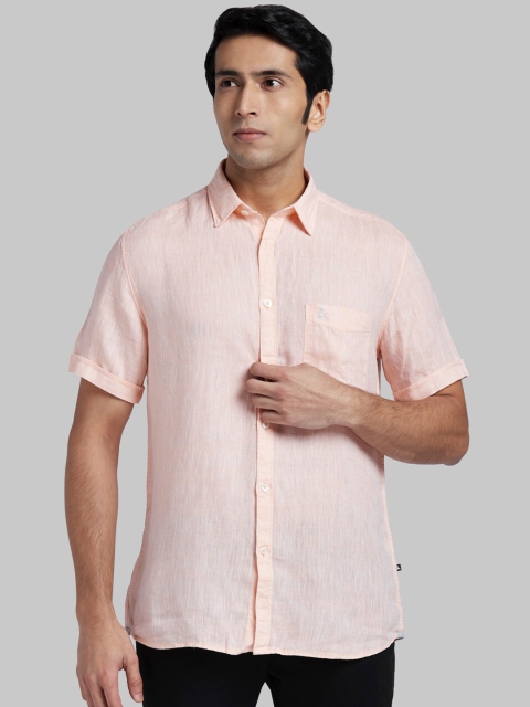 

Parx Men Orange Regular Fit Solid Casual Shirt