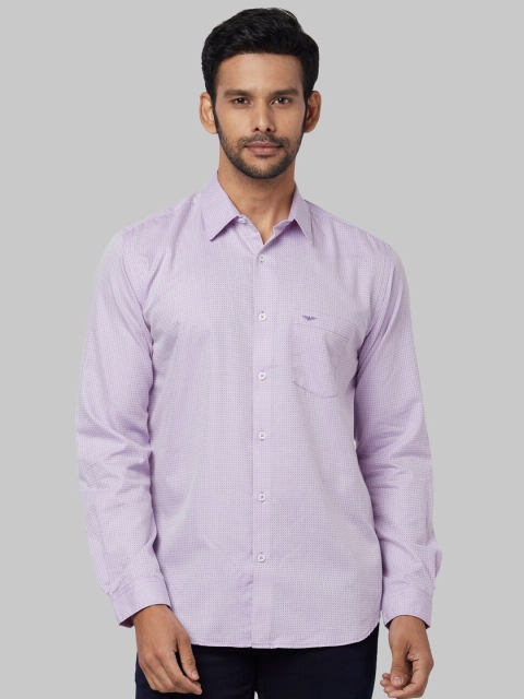 

Park Avenue Men Purple Regular Fit Self Design Casual Shirt