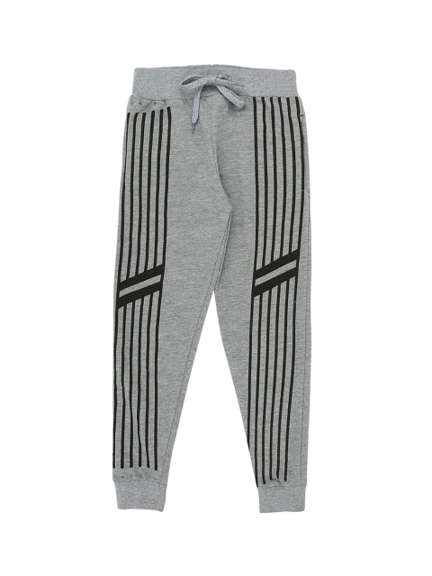 

RAINE AND JAINE Boys Grey Melange & Black Striped Joggers