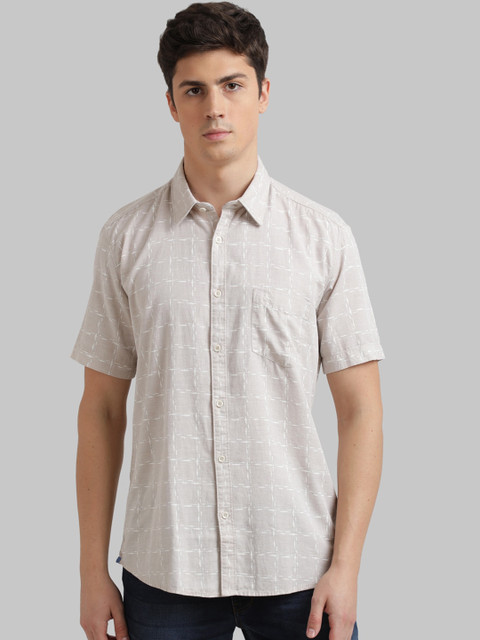 

Parx Men Beige Regular Fit Printed Casual Shirt