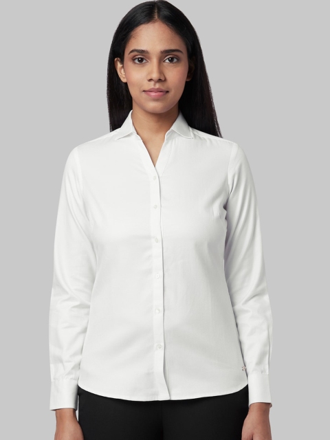 

Park Avenue Woman White Regular Fit Self Design Casual Shirt