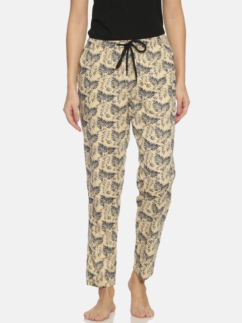 

Bene Kleed Women Beige & Grey Printed Anti Bacterial Lounge Pants