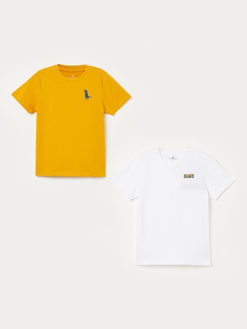 

Fame Forever by Lifestyle Boys Pack of 2 Solid Round Neck T-shirts, Yellow