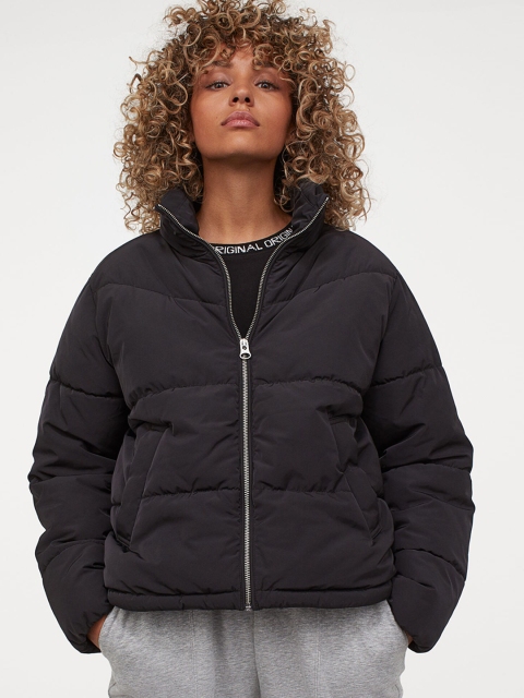 

H&M Women Black Boxy Puffer Jacket