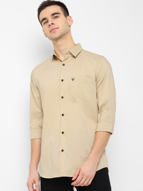 

Allen Solly Men Beige Slim Fit Solid Casual Shirt