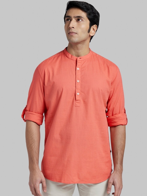

Parx Men Orange Regular Fit Solid Casual Shirt