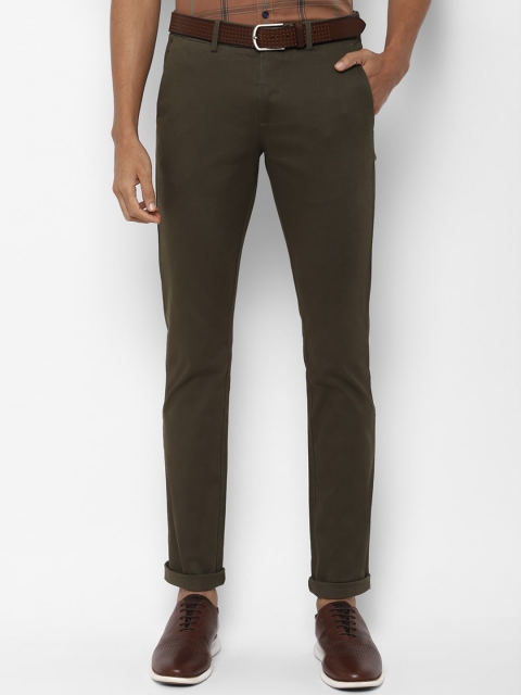

Allen Solly Men Olive Green Slim Fit Solid Regular Trousers