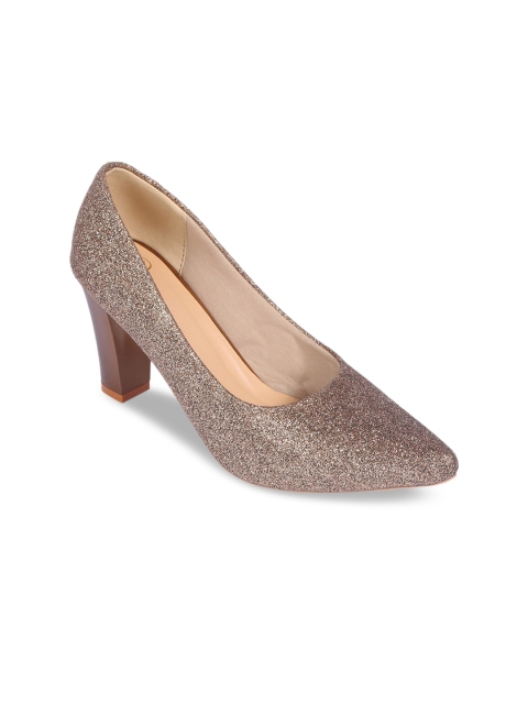 

Sole To Soul Women Bronze-Toned Embellished Pumps