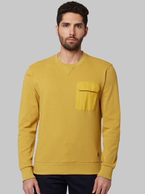 

Park Avenue Men Yellow Solid Sweatshirt