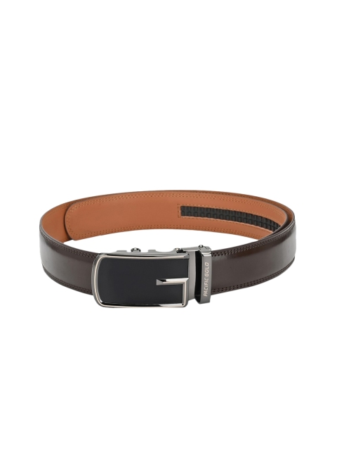 

Pacific Gold Men Brown Solid Leather Belt