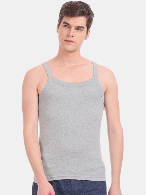 

U.S. Polo Assn. Men Grey Melange Solid Innerwear Vest