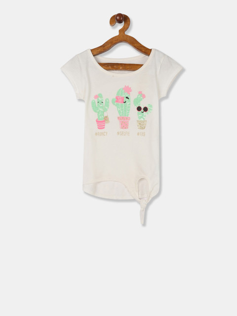 

The Childrens Place Girls White Printed Top