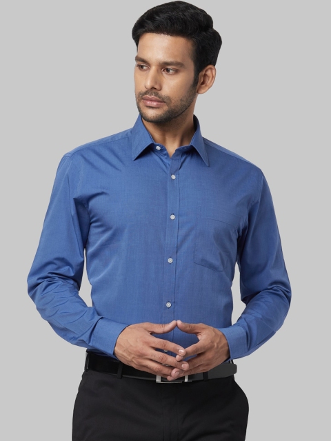 

Park Avenue Men Blue Regular Fit Self Design Formal Shirt