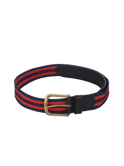 

Calligraphy Men Blue & Red Striped Belt