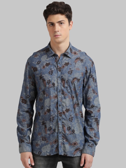 

Parx Men Blue Regular Fit Printed Casual Shirt