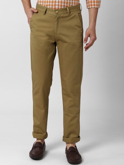 

Peter England Men Khaki Slim Fit Solid Regular Trousers