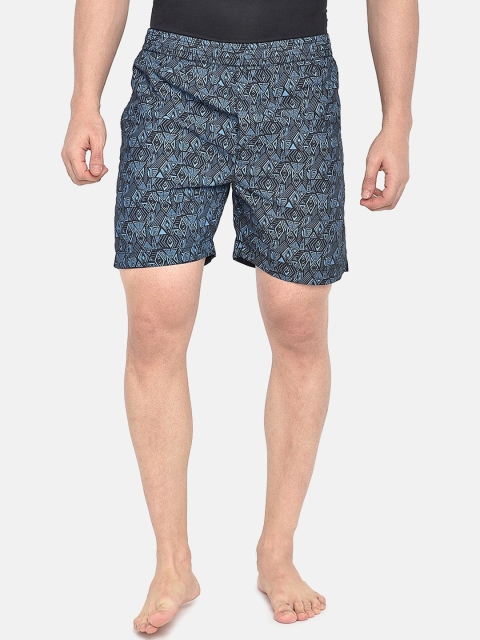 

beevee Men Black And Blue Printed Boxers