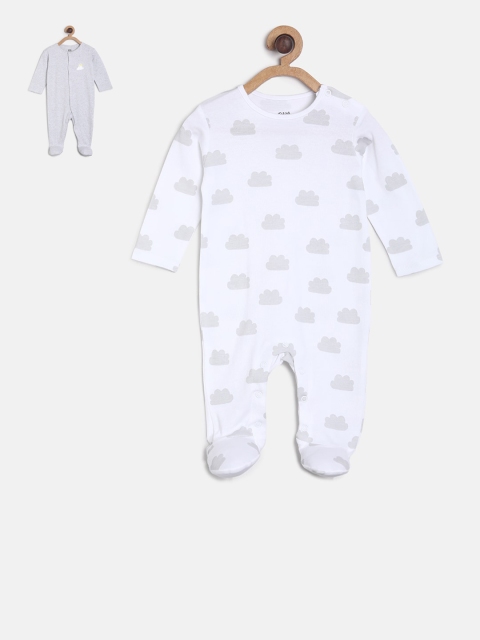 

MINI KLUB Infant Boys Pack of 2 Grey & Blue Patterned Sleepsuits