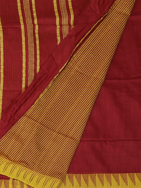 

Pothys Maroon Solid Jute Cotton Saree