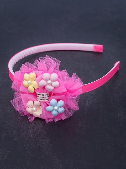 

Golden Peacock Women Pink Embellished Hairband