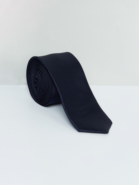 

max Navy Blue Solid Broad Tie