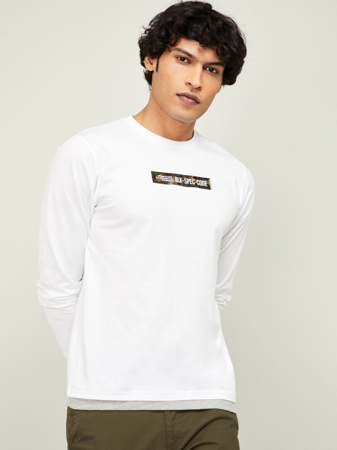 

Bossini Men White Printed Round Neck T-shirt