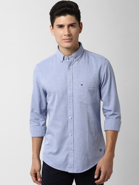 

Peter England Casuals Men Blue Slim Fit Solid Casual Shirt