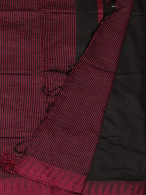 

Pothys Charcoal Grey & Pink Jute Cotton Printed Saree