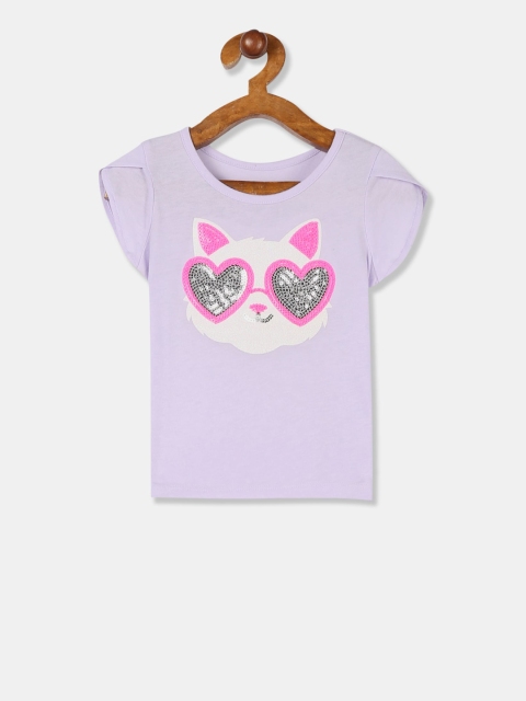 

The Childrens Place Girls Purple Printed Top