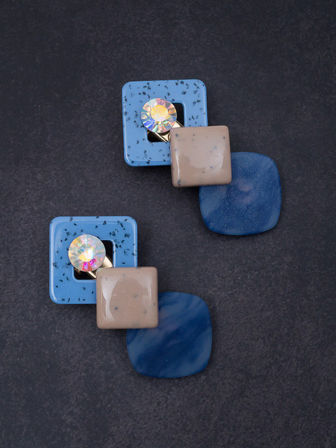 

Golden Peacock Set of 2 Blue Embellished Alligator Hair Clip