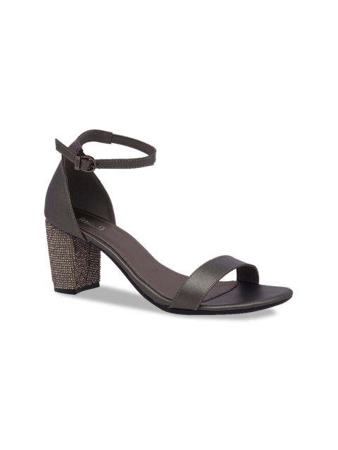 

Inc 5 Women Charcoal Grey Solid Block Heels