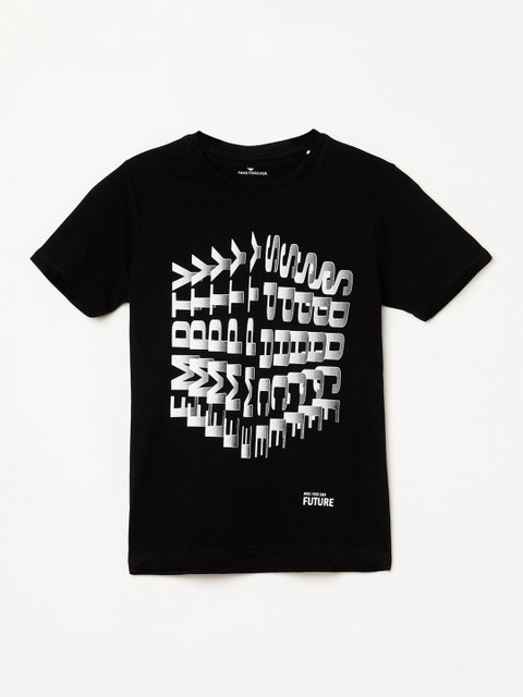 

Fame Forever by Lifestyle Boys Black Printed Round Neck T-shirt