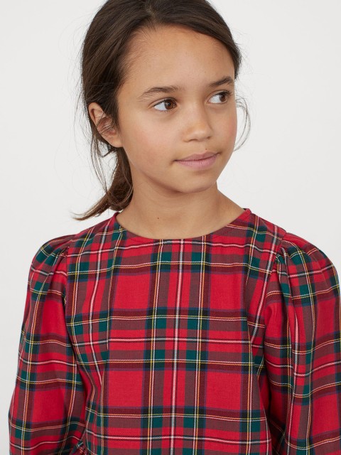 

H&M Girls Red Checked Peplum Top