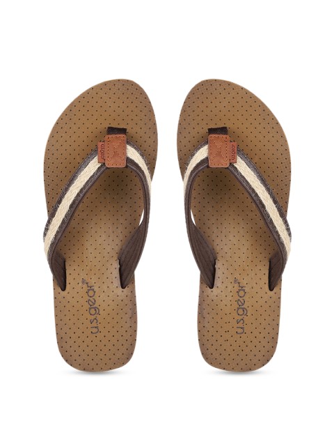 

US Gear Women Brown Printed Thong Flip-Flops