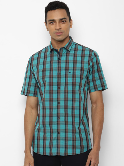 

Allen Solly Men Blue & Brown Slim Fit Checked Casual Shirt