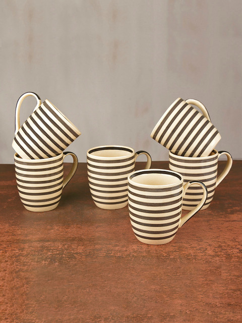 

StyleMyWay Grey & Off-White 6-Pieces Printed Ceramic Mugs Set