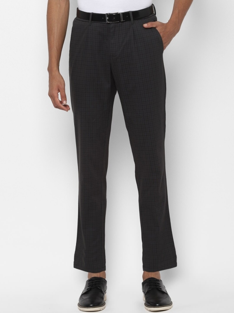 

Allen Solly Men Black Slim Fit Checked Regular Trousers