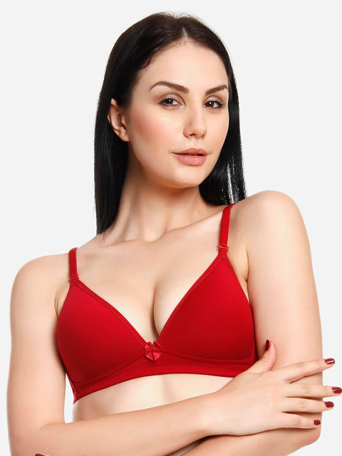 

Innocence Maroon Solid Non-Wired Lightly Padded Beginners Bra BBAPLIN36528_28B