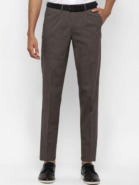 

Allen Solly Men Grey Slim Fit Solid Formal Trousers
