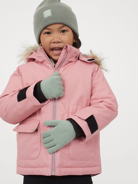 

H&M Girls Pink Solid Water-Repellent Jacket