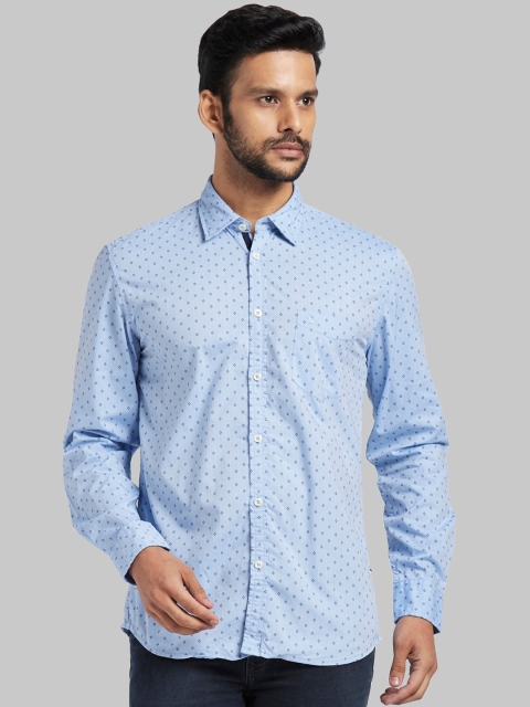 

Parx Men Blue Regular Fit Printed Casual Shirt