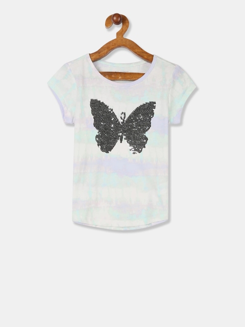

The Childrens Place Girls Purple & Green Flip Sequin Dyed Top