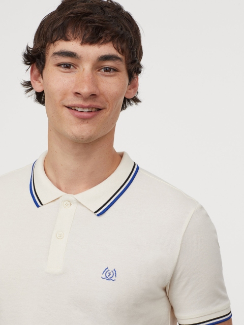 

H&M Men White Polo Shirt