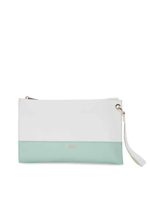 

AND Green & White Colourblocked Clutch