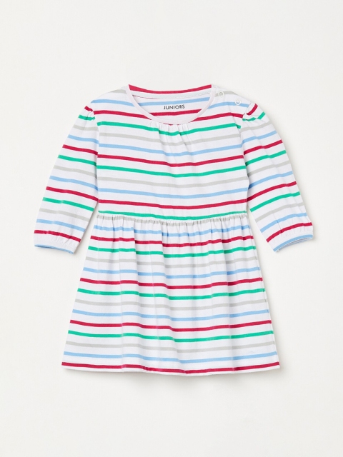 

Juniors by Lifestyle Girls White Striped Fit and Flare Dress