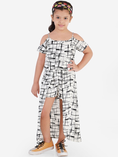 

Naughty Ninos Girls White & Black Printed Playsuit